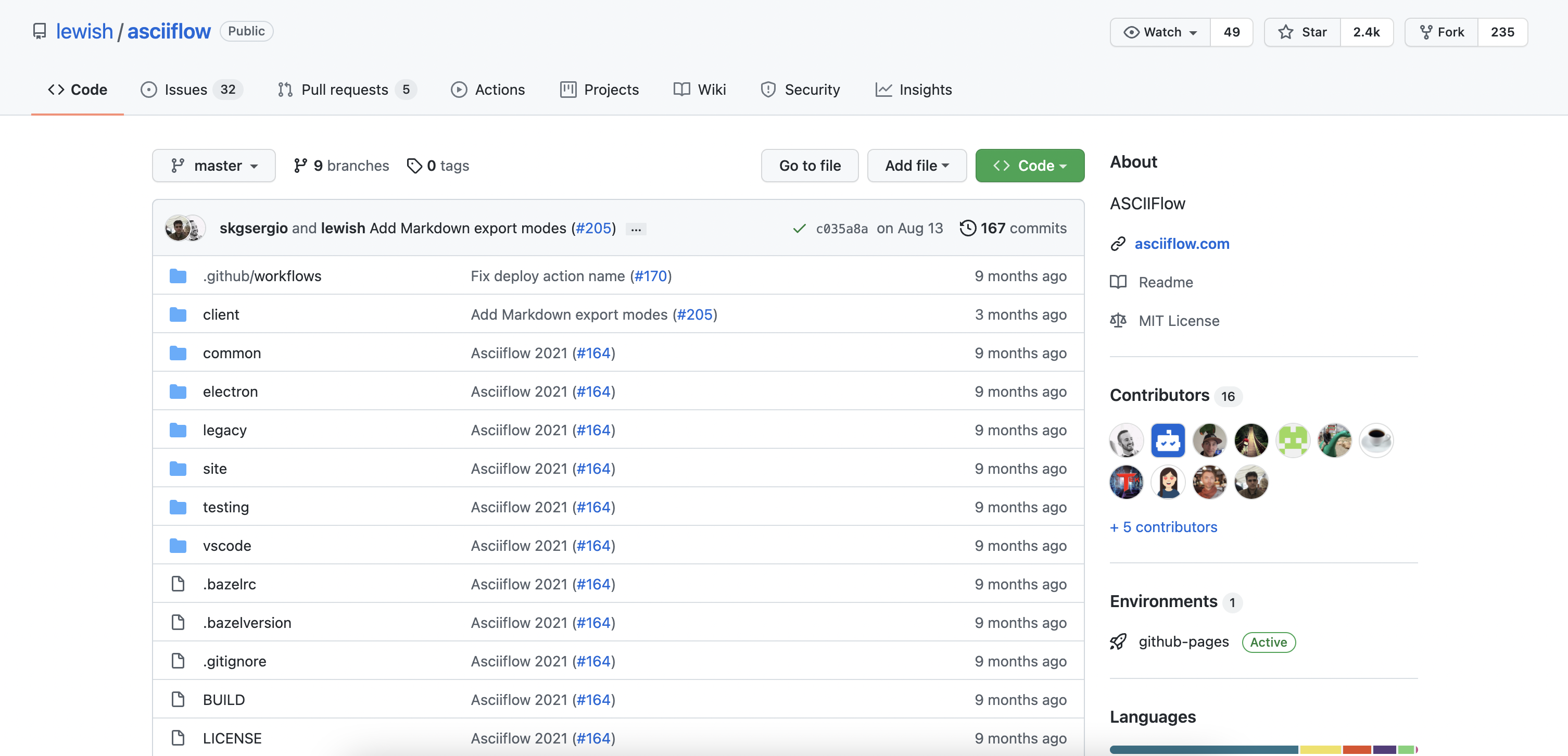 lewish/asciiflow Github Repository Powered By BuildBuddy