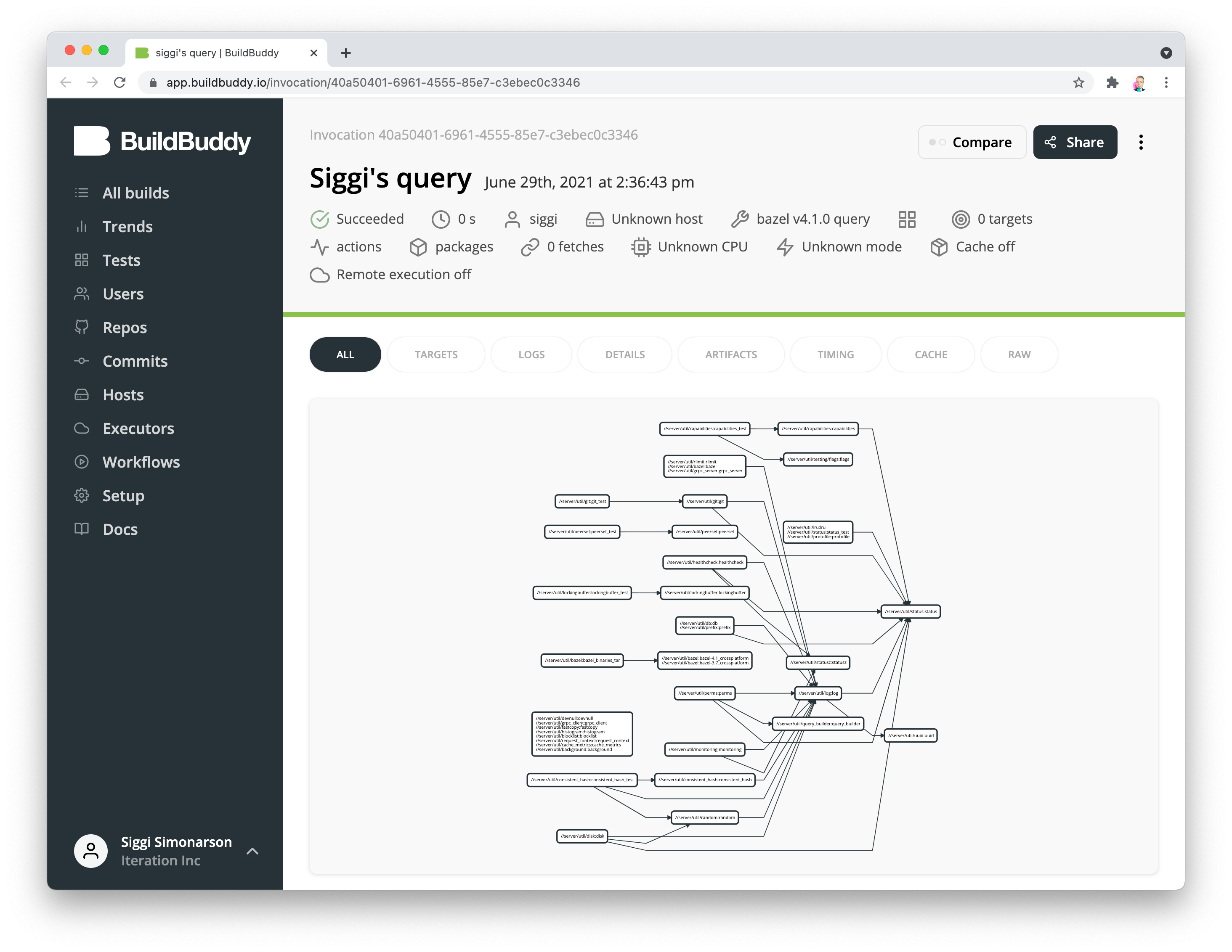 Bazel query dependency graph visualization